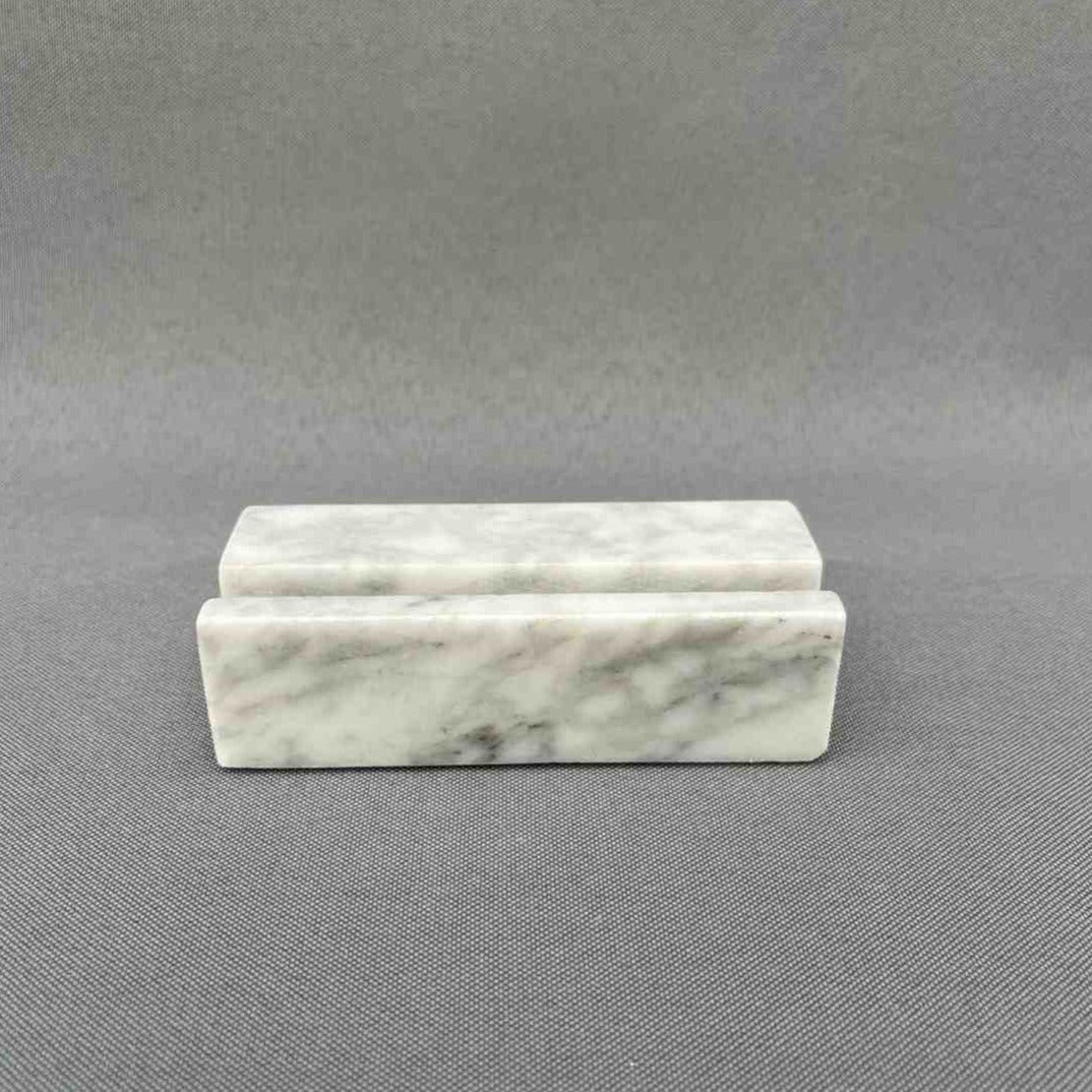 Business Cards Holder - White Marble