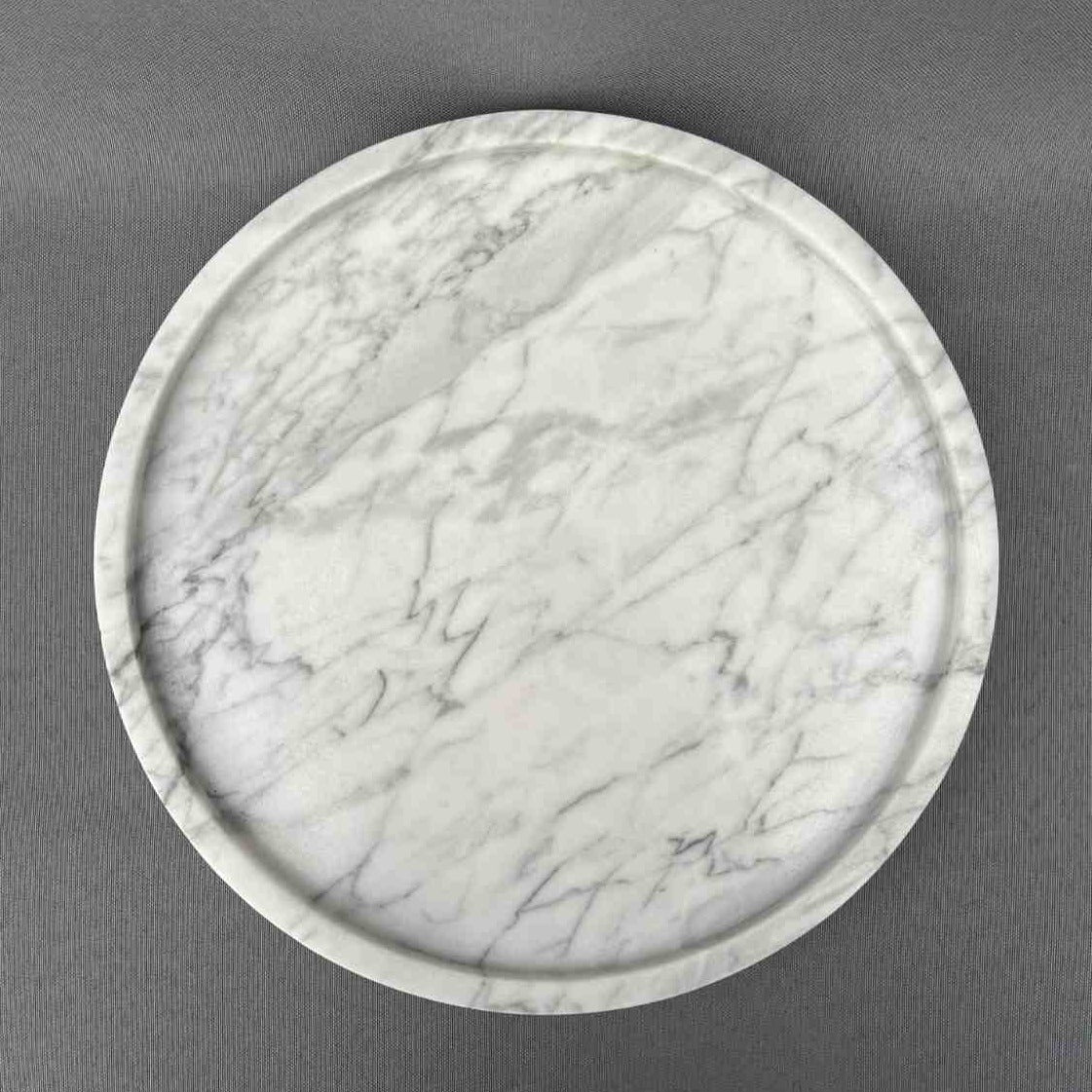 Circular Plate - White Marble