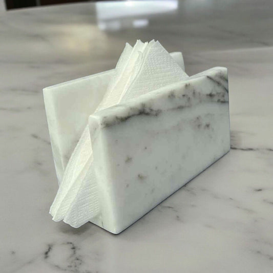 Napkin Holder - White Marble